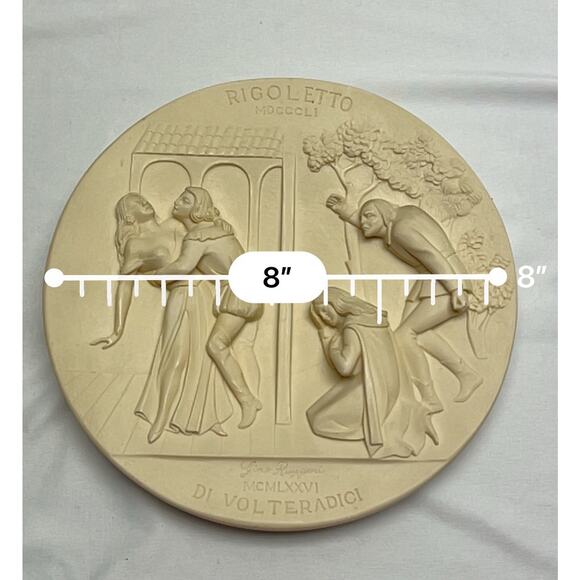 Alabaster Collector Plate Rigoletto by Gino Ruggeri No. AD 6292 Italian Opera - Picture 7 of 7